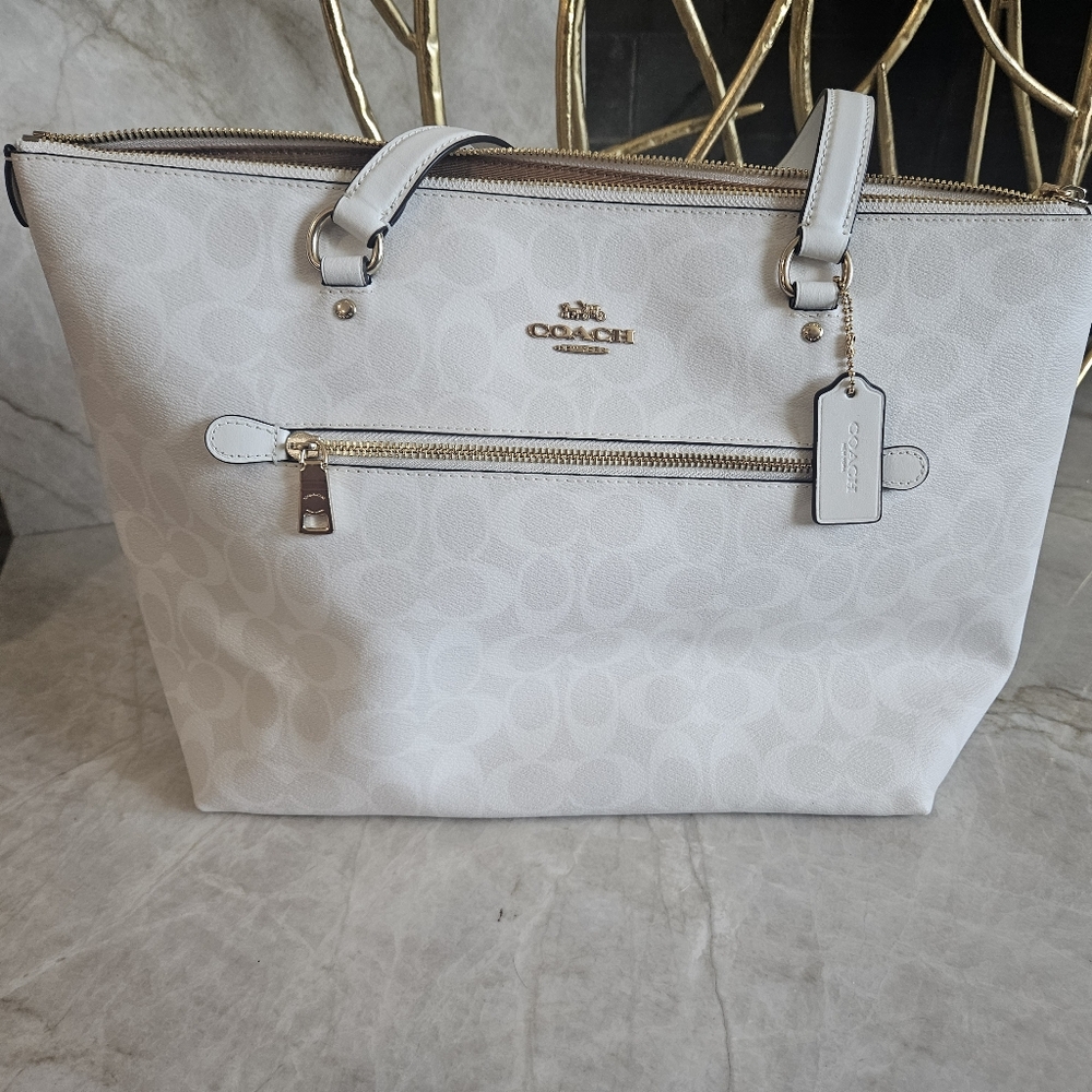 Coach White Large Tote